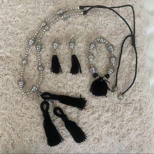 Chico’s Tassel Necklace, Bracelet and Earrings